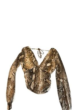 Windsor Snake Print Surplice Top